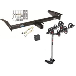 Trailer Tow Hitch For 79-11 Ford Crown Victoria Lincoln Town Car Marquis 4 Bike Rack w/ Hitch Lock and Cover