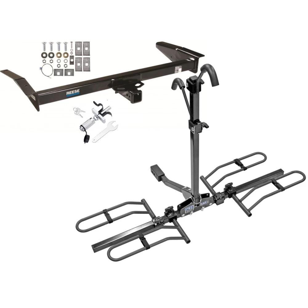 Trailer Tow Hitch For 79-11 Ford Crown Victoria Lincoln Town Car Marquis Platform Style 2 Bike Rack w/ Anti Rattle Hitch Lock