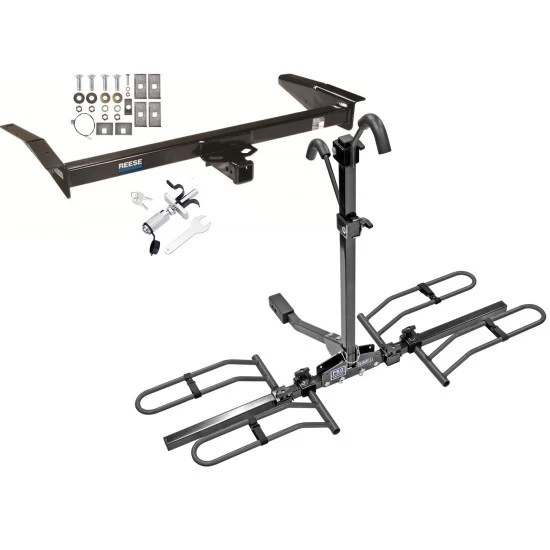 Trailer Tow Hitch For 79-11 Ford Crown Victoria Lincoln Town Car Marquis Platform Style 2 Bike Rack w/ Anti Rattle Hitch Lock