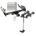Trailer Tow Hitch For 63-87 Chevy GMC C/K 63-79 Ford 68-02 Dodge 74-88 Ramcharger w/ Deep Drop Bumper w/ 4 Bike Carrier Rack