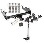 Trailer Tow Hitch For 63-87 Chevy GMC C/K 63-79 Ford 68-02 Dodge 74-88 Ramcharger w/ Deep Drop Bumper 4 Bike Rack w/ Hitch Lock and Cover