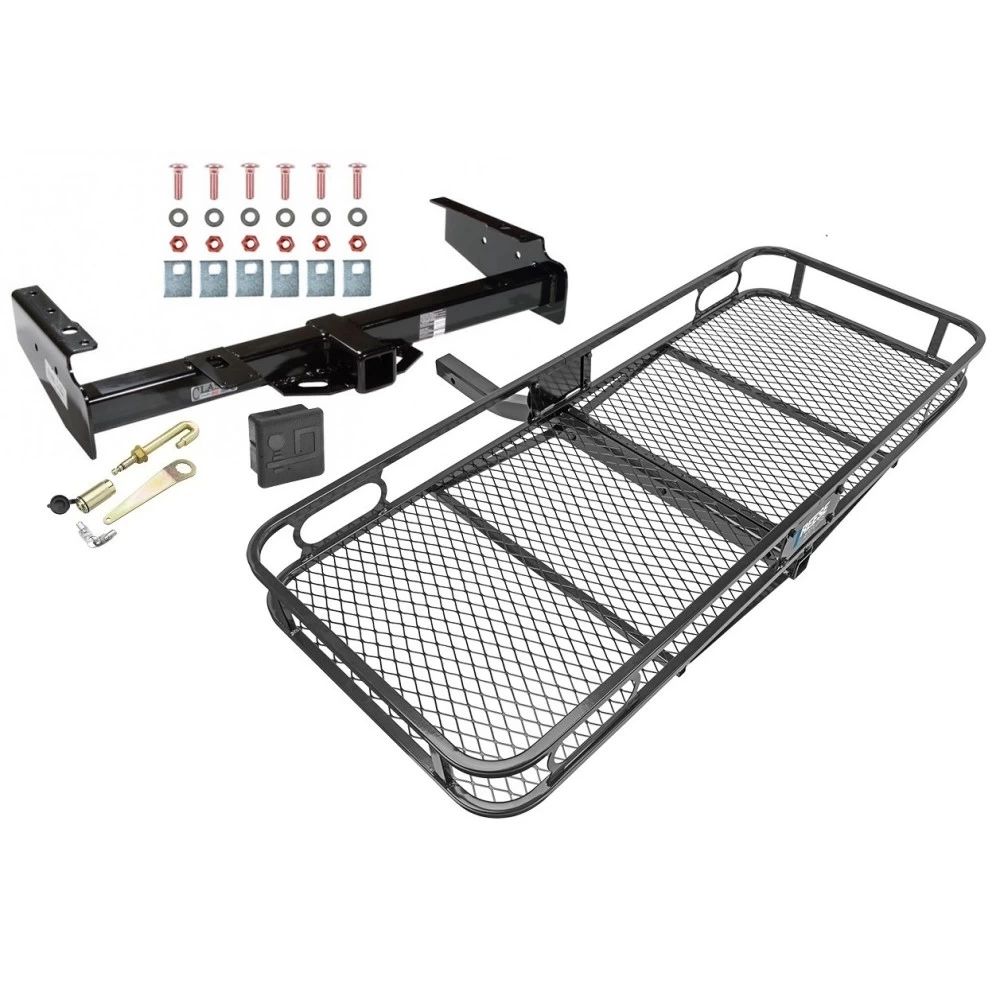 Trailer Tow Hitch For 92-00 Chevy GMC Suburban C/K 1500 2500 Yukon Denali Escalade Tahoe Blazer Basket Cargo Carrier Platform Hitch Lock and Cover