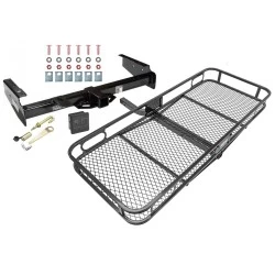 Trailer Tow Hitch For 92-00 Chevy GMC Suburban C/K 1500 2500 Yukon Denali Escalade Tahoe Blazer Basket Cargo Carrier Platform Hitch Lock and Cover