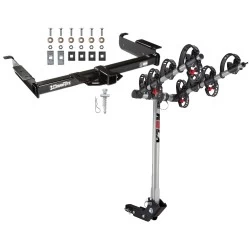 Trailer Tow Hitch For 96-23 Chevy Express GMC Savana Van w/ 4 Bike Carrier Rack