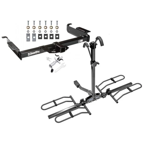 Trailer Tow Hitch For 96-23 Chevy Express GMC Savana Van Platform Style 2 Bike Rack w/ Anti Rattle Hitch Lock Trailer Tow Hitch For 96-23 Chevy Express GMC Savana Van Platform Style 2 Bike Rack w/ Anti Rattle Hitch Lock
