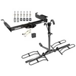 Trailer Tow Hitch For 96-23 Chevy Express GMC Savana Van Platform Style 2 Bike Rack Hitch Lock and Cover