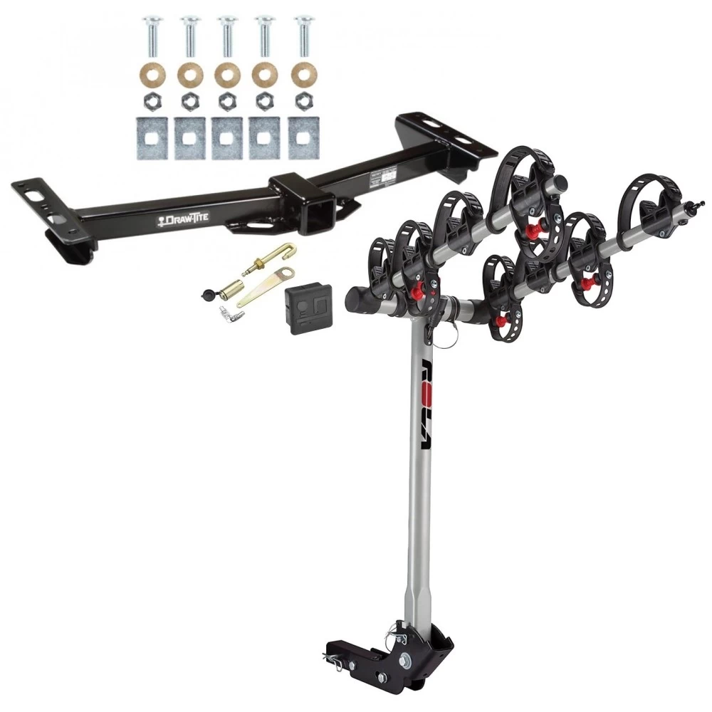 Trailer Tow Hitch For 88-00 Chevy GMC C/K 1500 2500 3500 4 Bike Rack w/ Hitch Lock and Cover