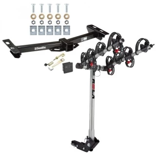 Trailer Tow Hitch For 88-00 Chevy GMC C/K Pickup Roll Pan Bumper 4 Bike Rack w/ Hitch Lock and Cover