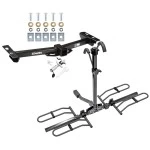 Trailer Tow Hitch For 88-00 Chevy GMC C/K Pickup Roll Pan Bumper Platform Style 2 Bike Rack w/ Anti Rattle Hitch Lock