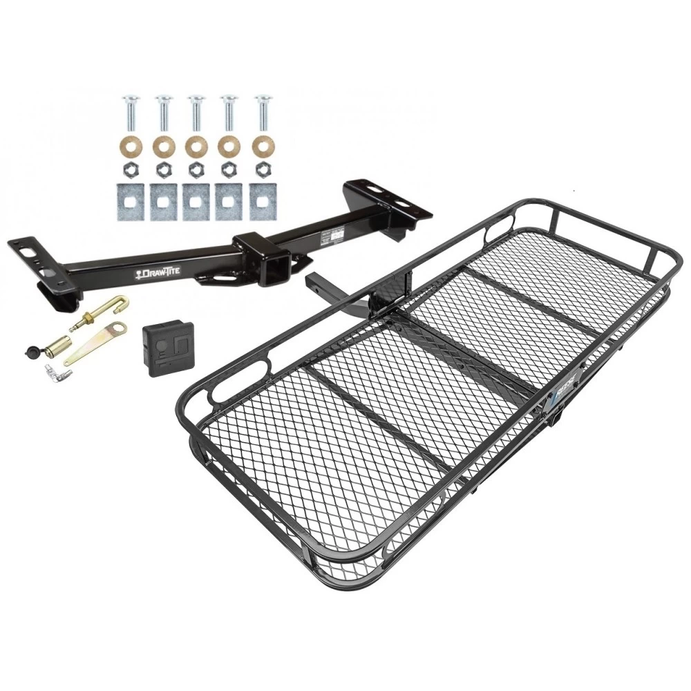 Trailer Tow Hitch For 88-00 Chevy GMC C/K Pickup Roll Pan Bumper Basket Cargo Carrier Platform Hitch Lock and Cover