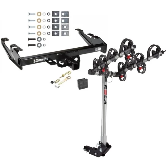Trailer Tow Hitch For 88-00 Chevy GMC C/K 1500 2500 3500 4 Bike Rack w/ Hitch Lock and Cover