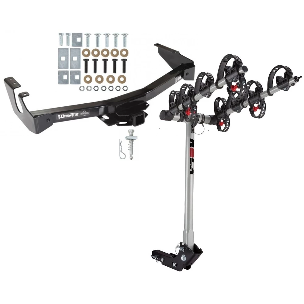 Trailer Tow Hitch For 94-03 Dodge Van w/ Standard Bumper w/ 4 Bike Carrier Rack