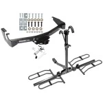 Trailer Tow Hitch For 94-03 Dodge Van w/ Standard Bumper Platform Style 2 Bike Rack w/ Anti Rattle Hitch Lock