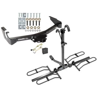 Trailer Tow Hitch For 94-03 Dodge Van w/ Standard Bumper Platform Style 2 Bike Rack Hitch Lock and Cover