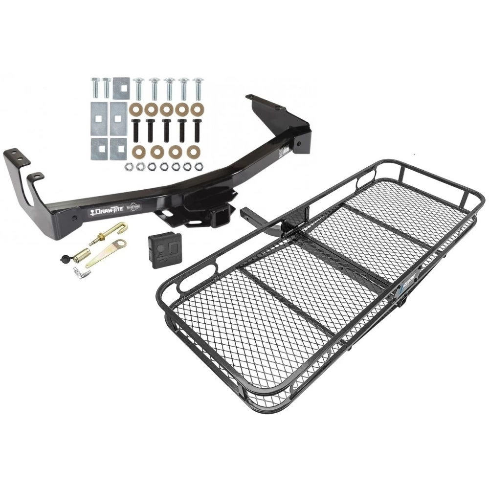 Trailer Tow Hitch For 94-03 Dodge Van w/ Standard Bumper Basket Cargo Carrier Platform Hitch Lock and Cover