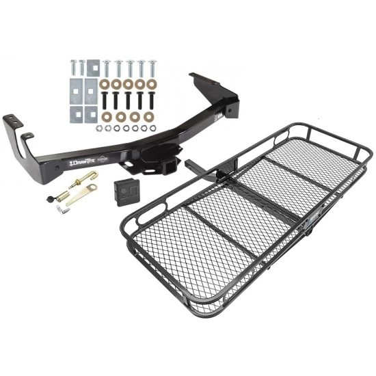 Trailer Tow Hitch For 94-03 Dodge Van w/ Standard Bumper Basket Cargo Carrier Platform Hitch Lock and Cover