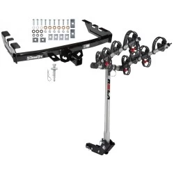 Trailer Tow Hitch For 99-07 Chevy Silverado GMC Sierra 1500 2007 Classic 99-04 2500 LD 01-06 1500 HD w/ 4 Bike Carrier Rack