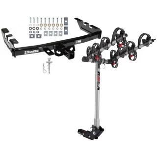 Trailer Tow Hitch For 99-07 Chevy Silverado GMC Sierra 1500 2007 Classic 99-04 2500 LD 01-06 1500 HD w/ 4 Bike Carrier Rack