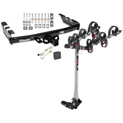 Trailer Tow Hitch For 99-07 Chevy Silverado GMC Sierra 1500 2007 Classic 99-04 2500 LD 01-06 1500 HD 4 Bike Rack w/ Hitch Lock and Cover
