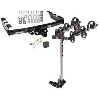 Trailer Tow Hitch For 99-07 Chevy Silverado GMC Sierra 1500 2007 Classic 99-04 2500 LD 01-06 1500 HD 4 Bike Rack w/ Hitch Lock and Cover