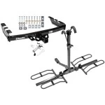 Trailer Tow Hitch For 99-07 Chevy Silverado GMC Sierra 1500 2007 Classic 99-04 2500 LD 01-06 1500 HD Platform Style 2 Bike Rack w/ Anti Rattle Hitch Lock