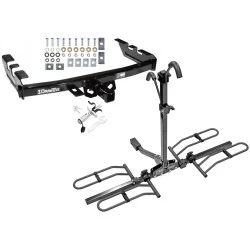 Trailer Tow Hitch For 99-07 Chevy Silverado GMC Sierra 1500 2007 Classic 99-04 2500 LD 01-06 1500 HD Platform Style 2 Bike Rack w/ Anti Rattle Hitch Lock