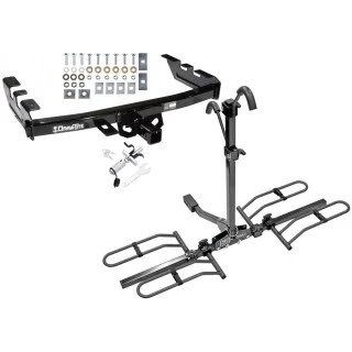 Trailer Tow Hitch For 99-07 Chevy Silverado GMC Sierra 1500 2007 Classic 99-04 2500 LD 01-06 1500 HD Platform Style 2 Bike Rack w/ Anti Rattle Hitch Lock