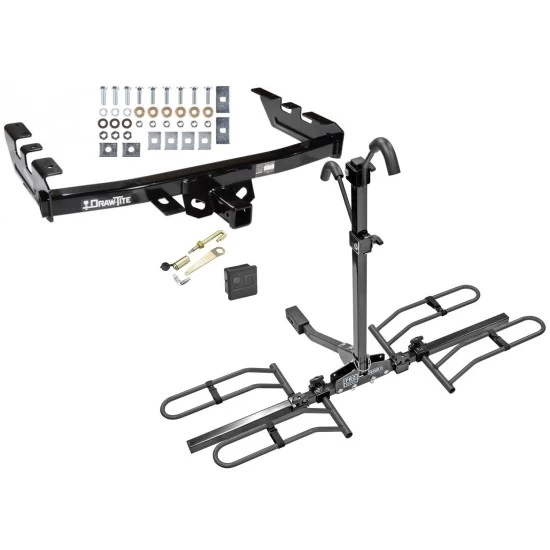 Trailer Tow Hitch For 99-07 Chevy Silverado GMC Sierra 1500 2007 Classic 99-04 2500 LD 01-06 1500 HD Platform Style 2 Bike Rack Hitch Lock and Cover