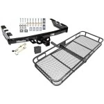 Trailer Tow Hitch For 99-07 Chevy Silverado GMC Sierra 1500 2007 Classic 99-04 2500 LD 01-06 1500 HD Basket Cargo Carrier Platform Hitch Lock and Cover