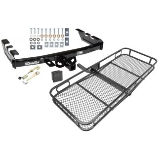Trailer Tow Hitch For 99-07 Chevy Silverado GMC Sierra 1500 2007 Classic 99-04 2500 LD 01-06 1500 HD Basket Cargo Carrier Platform Hitch Lock and Cover