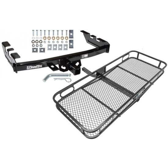Trailer Tow Hitch For 99-07 Chevy Silverado GMC Sierra 1500 2007 Classic 99-04 2500 LD 01-06 1500 HD Basket Cargo Carrier Platform w/ Hitch Pin