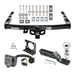 Trailer Hitch Package w/ Wiring For 99-06 Chevy Silverado GMC Sierra 1500 HD 99-04 2500 LD (07-07 Classic) Standard or Step Bumper w/ 2-5/16"" Ball 2" Drop Mount 7-Way Pin Blade RV Class 4