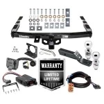 Trailer Hitch Brake Control Wiring For 99-06 Chevy Silverado GMC Sierra 1500 HD 99-04 2500 LD (07-07 Classic) Standard or Step Bumper w/ Dual 2" and 2- 5/16" Ball 2" Drop Mount 7-Way Pin Blade RV Controller Class 4
