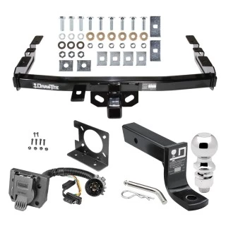 Trailer Hitch Package w/ Wiring For 99-06 Chevy Silverado GMC Sierra 1500 HD 99-04 2500 LD (07-07 Classic) Standard or Step Bumper w/ 2-5/16" Ball 4" Drop Mount 7-Way Pin Blade RV Class 4