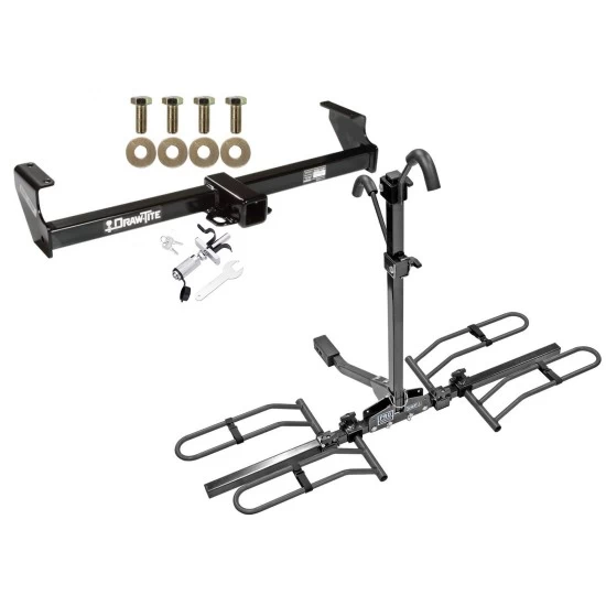 Trailer Tow Hitch For 99-04 Chevy Tracker Suzuki Vitara 99-05 Grand Vitara 02-06 XL-7 Platform Style 2 Bike Rack w/ Anti Rattle Hitch Lock