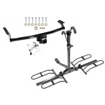 Trailer Tow Hitch For 01-06 Hyundai Santa Fe All Models Platform Style 2 Bike Rack w/ Anti Rattle Hitch Lock
