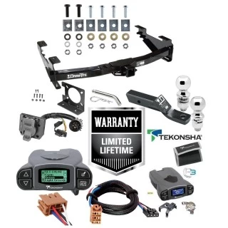 Trailer Hitch w/ Tekonsha Prodigy P3 Brake Control For 01-10 Chevy Silverado GMC Sierra 2500 HD 3500 HD 07-07 Classic w/ Plug Play Wiring 2" 2- 5/16" Ball 2" Drop Mount 7-Way Pin Blade RV Controller Class 4