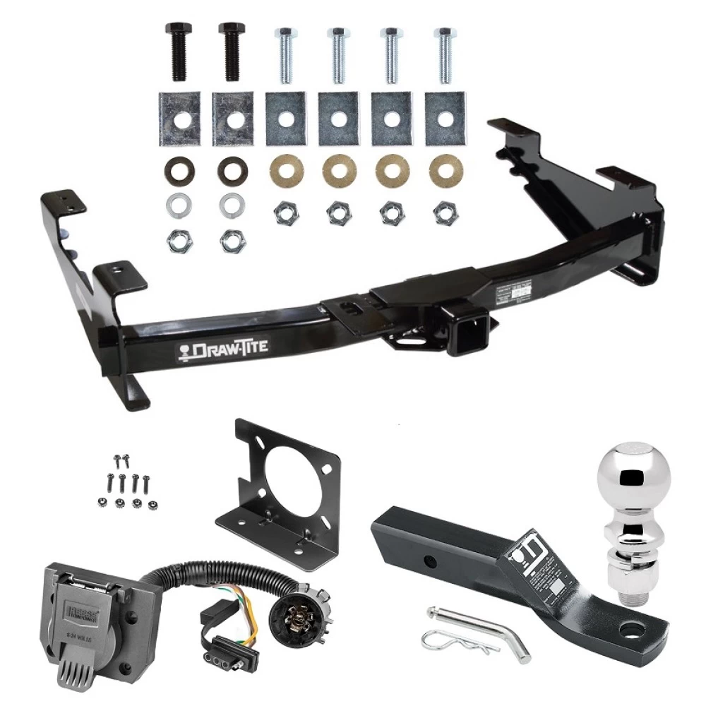 Custom Fit Trailer Hitch Wiring Harness (Plug & Play) 2" Drop Ball-Mount w/ Pin/Clip 2-5/16" Chrome Ball Installation Hardware Installation Instructions 41544 74682 23 63847 Draw-Tite Trailer Hitch Package Wiring 01-07 Chevy Silverado GMC Si Trailer Hitch Package w/ Wiring For 01-07 Chevy Silverado GMC Sierra 2500 3500 w/ 2-5/16" Ball 2" Drop Mount 7-Way Pin Blade RV Class 4