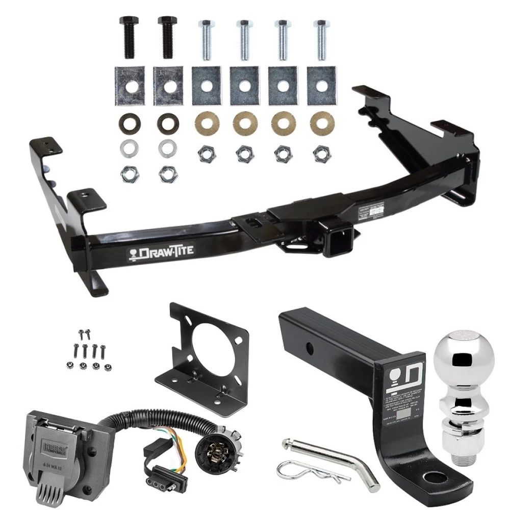 Custom Fit Trailer Hitch Wiring Harness (Plug & Play) 4" Drop Ball-Mount w/ Pin/Clip 2-5/16" Chrome Ball Installation Hardware Installation Instructions 41544 74682 53 63847 Draw-Tite Trailer Hitch Package Wiring 01-07 Chevy Silverado GMC Si Trailer Hitch Package w/ Wiring For 01-07 Chevy Silverado GMC Sierra 2500 3500 w/ 2-5/16" Ball 4" Drop Mount 7-Way Pin Blade RV Class 4