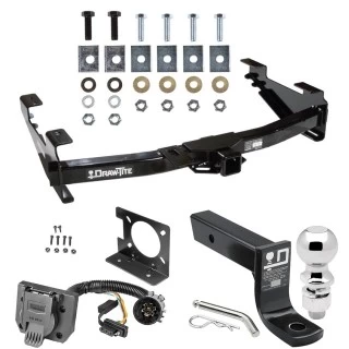 Custom Fit Trailer Hitch Wiring Harness (Plug & Play) 4" Drop Ball-Mount w/ Pin/Clip 2-5/16" Chrome Ball Installation Hardware Installation Instructions 41544 74682 53 63847 Draw-Tite Trailer Hitch Package Wiring 01-07 Chevy Silverado GMC Si Trailer Hitch Package w/ Wiring For 01-07 Chevy Silverado GMC Sierra 2500 3500 w/ 2-5/16" Ball 4" Drop Mount 7-Way Pin Blade RV Class 4
