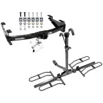 Trailer Tow Hitch For 01-10 Chevy Silverado GMC Sierra 2500 3500 HD 2007 Classic, 6-1/2 & 8 Ft Bed Platform Style 2 Bike Rack w/ Anti Rattle Hitch Lock