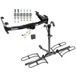 Trailer Tow Hitch For 01-10 Chevy Silverado GMC Sierra 2500 3500 HD 2007 Classic, 6-1/2 & 8 Ft Bed Platform Style 2 Bike Rack Hitch Lock and Cover