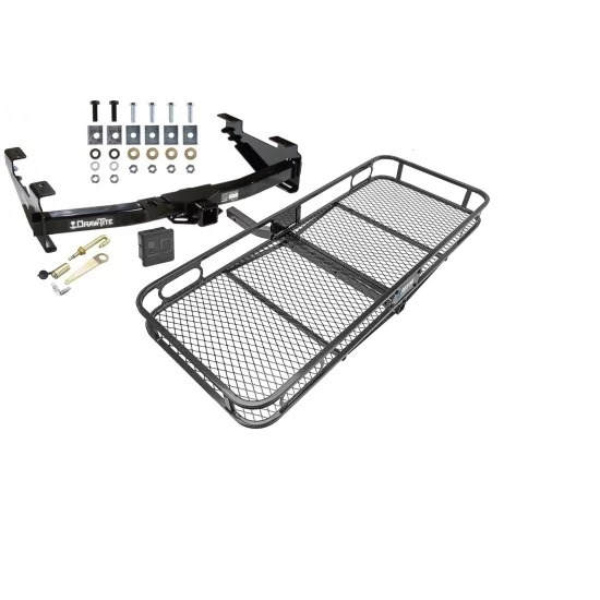 Trailer Tow Hitch For 01-10 Chevy Silverado GMC Sierra 2500 3500 HD 2007 Classic, 6-1/2 & 8 Ft Bed Basket Cargo Carrier Platform Hitch Lock and Cover