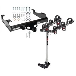 Trailer Tow Hitch For 99-25 Ford F-350 F-450 Cab & Chassis F-550 Super Duty All Models w/ 4 Bike Carrier Rack