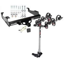 Trailer Tow Hitch For 99-25 Ford F-350 F-450 Cab & Chassis F-550 Super Duty All Models 4 Bike Rack w/ Hitch Lock and Cover
