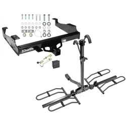 Trailer Tow Hitch For 99-25 Ford F-350 F-450 Cab & Chassis F-550 Super Duty All Models Platform Style 2 Bike Rack Hitch Lock and Cover