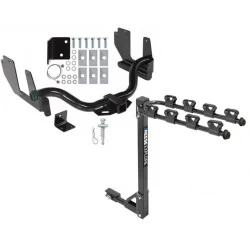 Trailer Tow Hitch w/ 4 Bike Rack For 04-05 Ford F-150 2006 Lincoln Mark LT tilt away adult or child arms fold down carrier