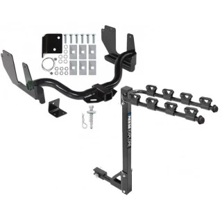Trailer Tow Hitch w/ 4 Bike Rack For 04-05 Ford F-150 2006 Lincoln Mark LT tilt away adult or child arms fold down carrier