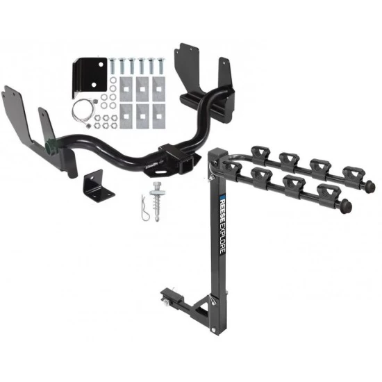 Trailer Tow Hitch w/ 4 Bike Rack For 04-05 Ford F-150 2006 Lincoln Mark LT tilt away adult or child arms fold down carrier