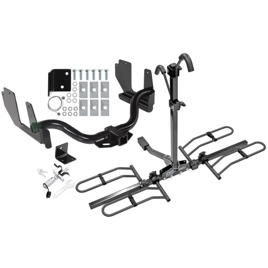 Trailer Tow Hitch For 04-05 Ford F-150 2006 Lincoln Mark LT Platform Style 2 Bike Rack w/ Anti Rattle Hitch Lock